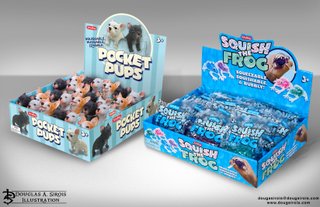 Pocket Pups / Squish the Frog Display Design