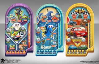 Pixar Pinball Product Design & Illustration
