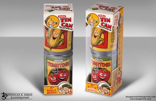 Tin Can Phone Package Design & Illustration